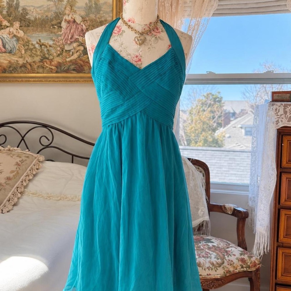 Blue silk fairy dress  Y2K mini party dress